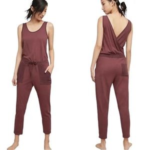 Anthropologie T. La Gemistus Cross-Back Drawstring Jumpsuit  Size S Red 8708